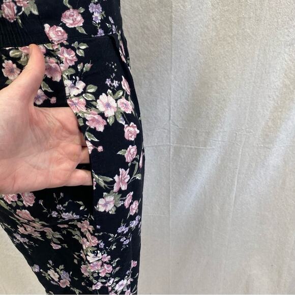 Vintage 90s floral print high‎ rise lightweight tapered leg pants x small-small - Picture 4 of 13